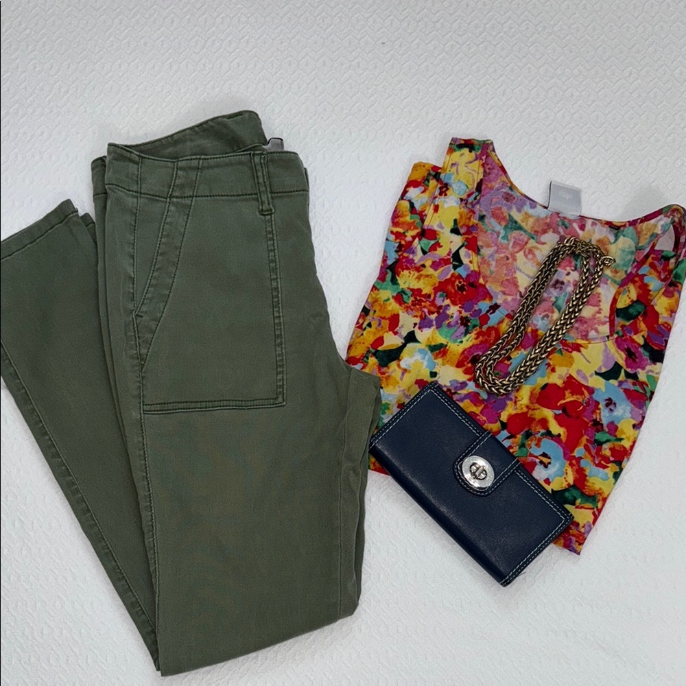 Olive Green CAbi Women's Corduroy lightweight pants